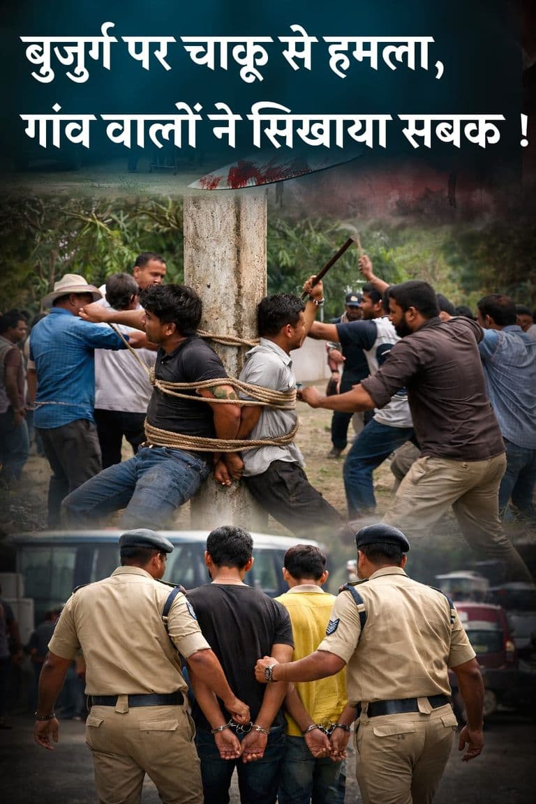 बुजुर्ग पर चाकू से हमला, गांव वालों ने सिखाया सबक !